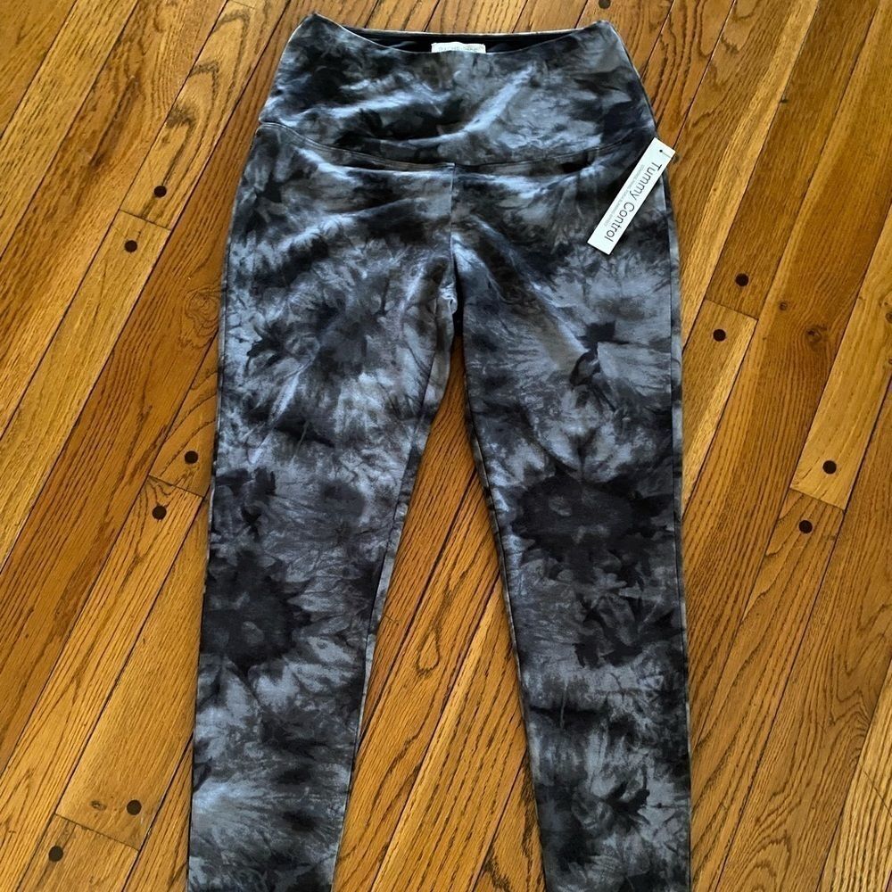 RACHEL Zoe Super Soft high waist charcoal and white‎ TIE DYE leggings